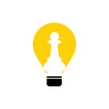 Chess bulb shape concept logo design Royalty Free Stock Photo