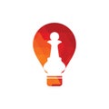 Chess bulb shape concept logo design Royalty Free Stock Photo