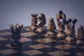 Chess strategy concept is on the chess board Royalty Free Stock Photo