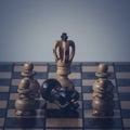 Chess strategy concept is on the chess board Royalty Free Stock Photo