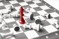 Chess business concept, leader & success from top view