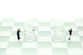 Chess business with miniature people : businessman idea for com