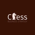 Chess business strategy logo with knight Royalty Free Stock Photo