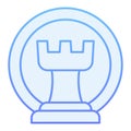 Chess castle flat icon. Chess rook blue icons in trendy flat style. Game gradient style design, designed for web and app