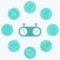 Chess clock vector icon sign symbol Royalty Free Stock Photo