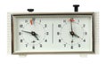 Chess clock on white