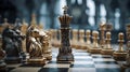 chess closeup Leadership and Business Winning Concepts by generative AI Royalty Free Stock Photo