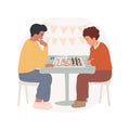 Chess club isolated cartoon vector illustration.