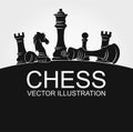 Chess colorful figures pieces tournament game vector illustration sport