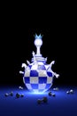 The new ruler. Elite Society chess metaphor. 3D render illustr Royalty Free Stock Photo