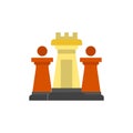 Chess, Computer, Strategy, Tactic, Technology  Flat Color Icon. Vector icon banner Template Royalty Free Stock Photo