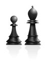 Chess concept. Black pawn and black bishop