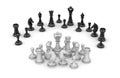 Chess concept - white team under attack Royalty Free Stock Photo