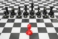 Chess, confrontation and opposition concept. 3D rendering