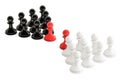 Chess, confrontation and opposition concept with two leaders. 3D rendering Royalty Free Stock Photo