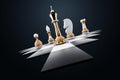 Chess, design template, poster, tournament, game, confrontation. Modern design, magazine style, 3D Illustration, 3D Render, copy