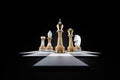 Chess, design template, poster, tournament, game, confrontation. Modern design, magazine style, 3D Illustration, 3D Render, copy