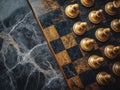 Chess. Different, colorful chess pieces on a stone background. A game that makes you think. Generative Ai Royalty Free Stock Photo