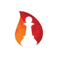 Chess drop shape concept logo design Royalty Free Stock Photo
