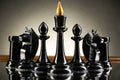 Chess face to face, first step. Copy space for text Royalty Free Stock Photo