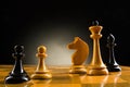 Chess face to face, first step. Copy space for text Royalty Free Stock Photo