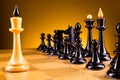 Chess face to face, first step. Copy space for text Royalty Free Stock Photo