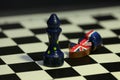 Chess figure confrontation United Europe and Britain