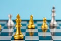 Chess figure gold and silver for business concept. Royalty Free Stock Photo