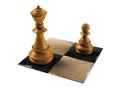 Chess figure pawn and queen Royalty Free Stock Photo