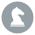 Chess figure white knight, icon