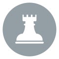 Chess figure white rook, icon