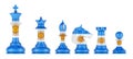 Chess figures with Argentinean flag, 3D rendering