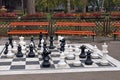 Chess figures in park Royalty Free Stock Photo
