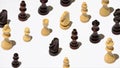 Chess figures pattern disappear and reappear