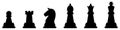 Chess figures shapes icon set.