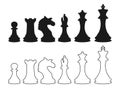 Chess figures silhouette Royalty Free Stock Photo