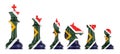 Chess figures with South African flag, 3D rendering Royalty Free Stock Photo