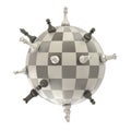 Chess figures on sphere