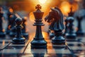 Chess figurine Board and strategy game. Business Strategy concept Royalty Free Stock Photo
