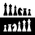 Chess flat figures vector set.