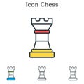 Chess flat icon design for infographics and businesses