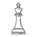 Chess flat king icon. Stock vector image of a royal chess king isolated piece Royalty Free Stock Photo