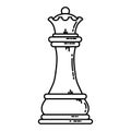 Chess flat queen icon. Stock vector image of a chess queen isolated piece