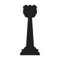 Chess game black vector icon.Black vector illustration of rook. Isolated illustration of chess game icon on white Royalty Free Stock Photo