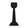 Chess game black vector icon.Black vector illustration of rook. Isolated illustration of chess game icon on white Royalty Free Stock Photo