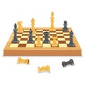 Chess Game Board And Pieces Royalty Free Stock Photo