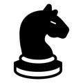 Chess game horse solid icon, gaming concept. Vector graphics. Knight sign on white background, style icon mobile or web Royalty Free Stock Photo