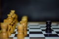Chess game for ideas and competition and strategy. Photographed on a chessboard Royalty Free Stock Photo