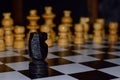 Chess game for ideas and competition and strategy. Photographed on a chessboard Royalty Free Stock Photo