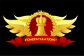 CHESS GAME and King chess figure for chess strategy board game. Congratulations Chess award Royalty Free Stock Photo